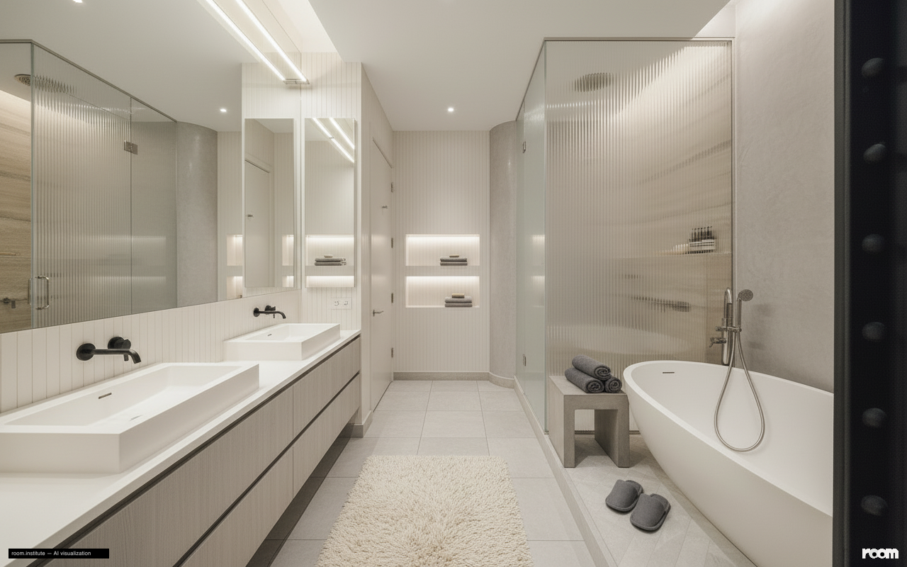 6 W 20th St #5 Bathroom — Veiled Depth design direction