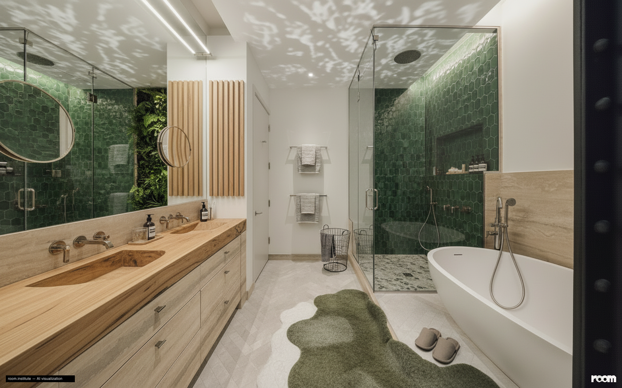 6 W 20th St #5 Bathroom — Filtered Green design direction