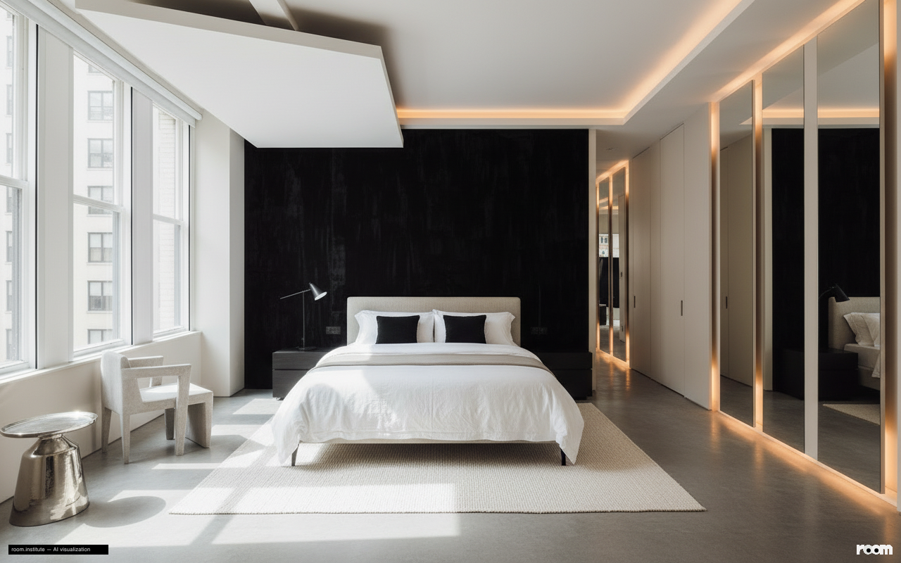 6 W 20th St #5 Bedroom — Interrupted Glow design direction