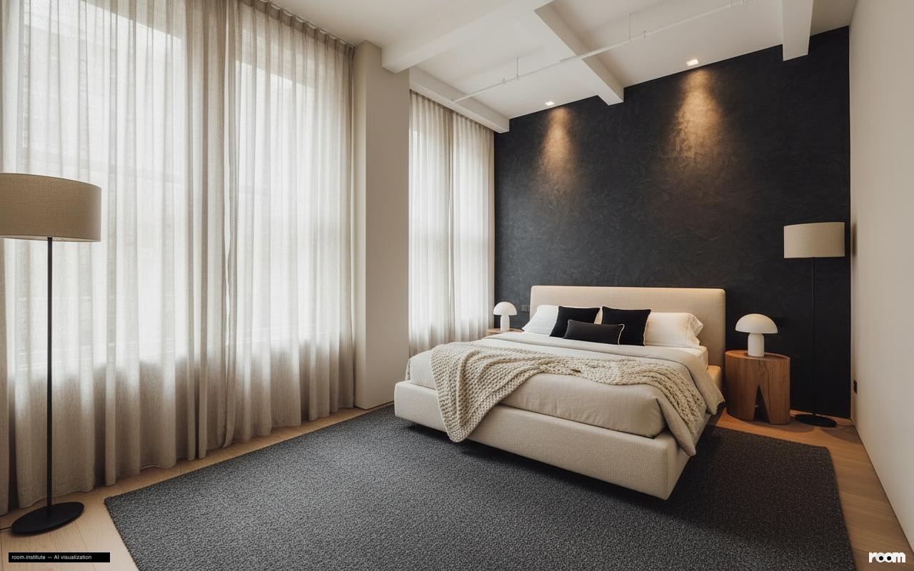 6 W 20th St #5 Bedroom — Deepened Contrast design direction