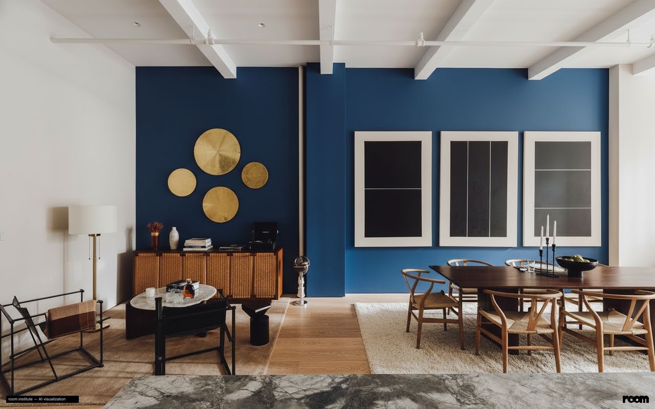 6 W 20th St #5 Dining Room — Deep Saturated Exhale design direction