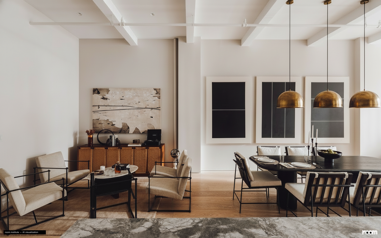 6 W 20th St #5 Dining Room — Accumulating Depths design direction