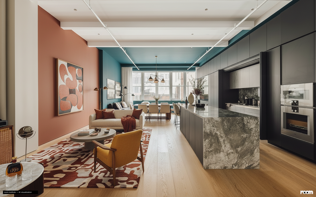 6 W 20th St #5 Living Room — Reasoned Chroma design direction