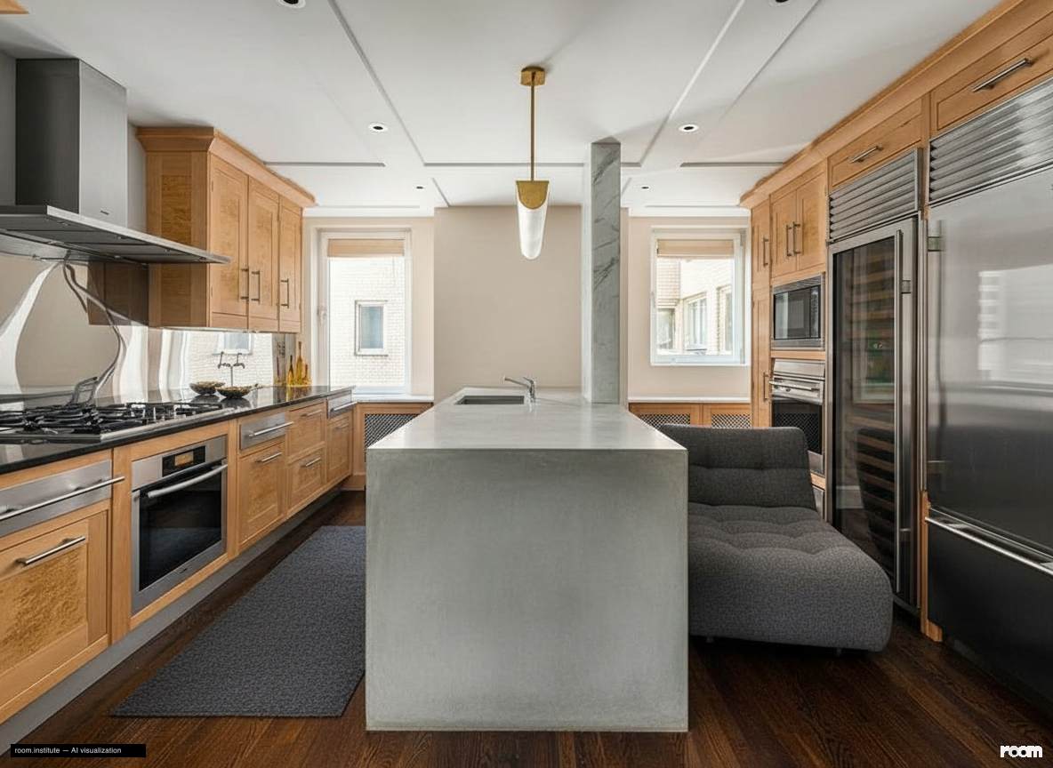 930 Fifth Ave Unit 11A Kitchen — Concrete Monolith design direction