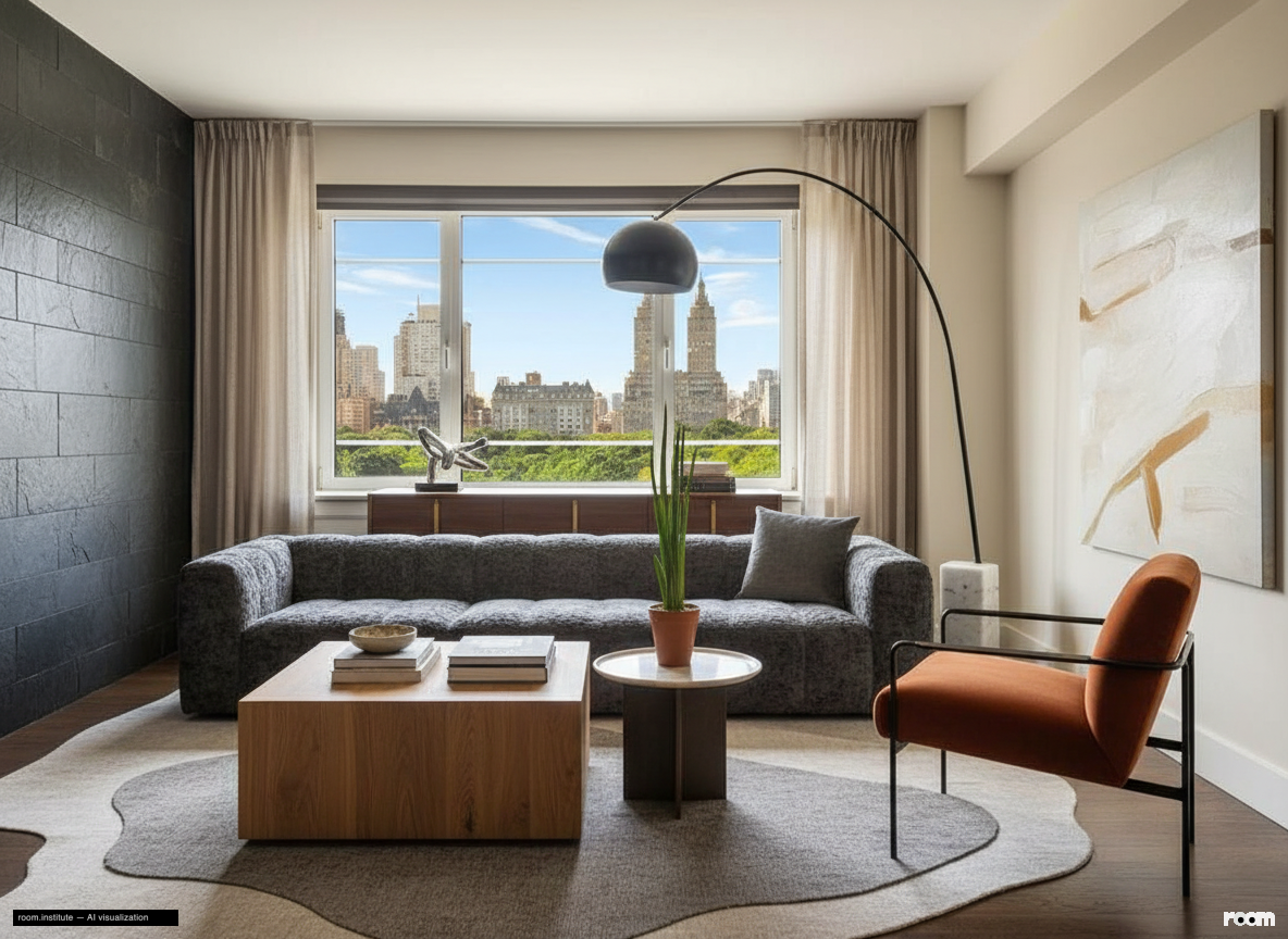 930 Fifth Ave Unit 11A Living Room — Unfolding Equilibrium design direction