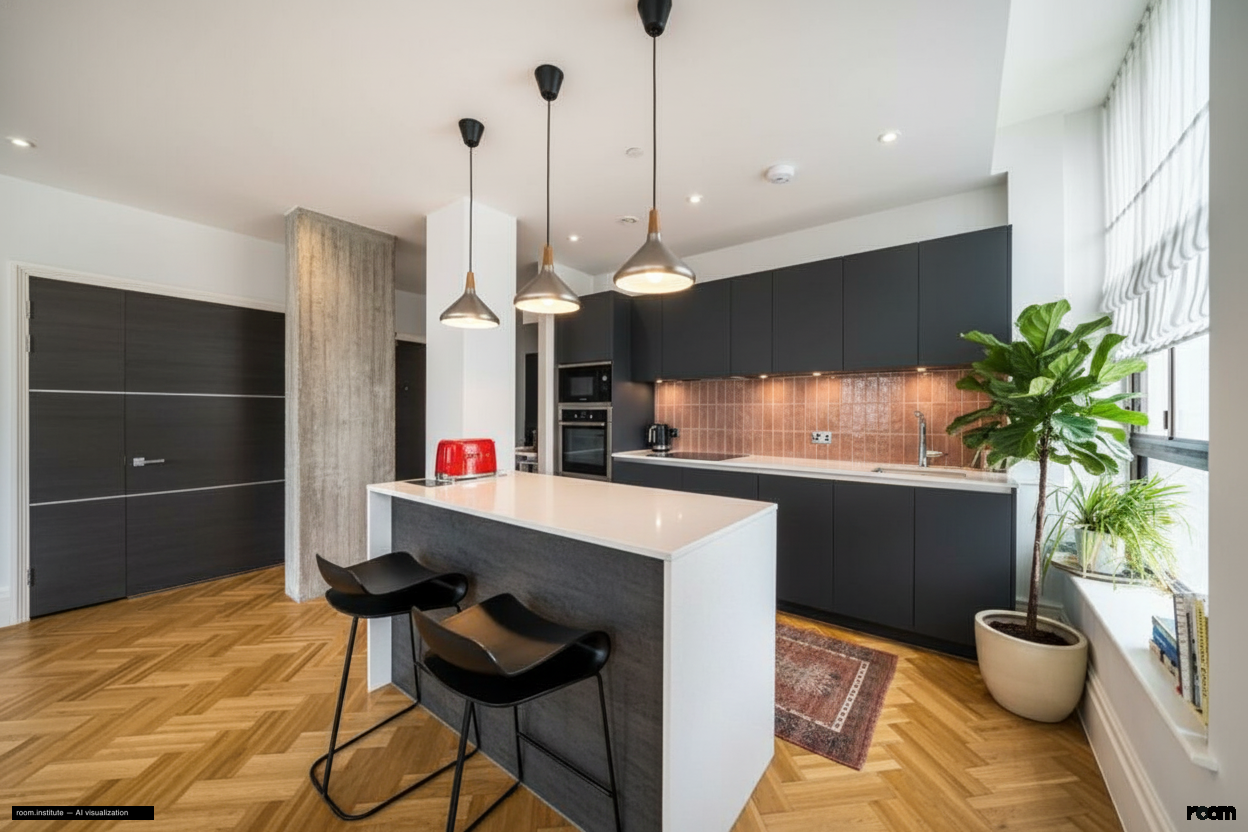 Ivor House, Brixton Kitchen — Rust & Absence design direction