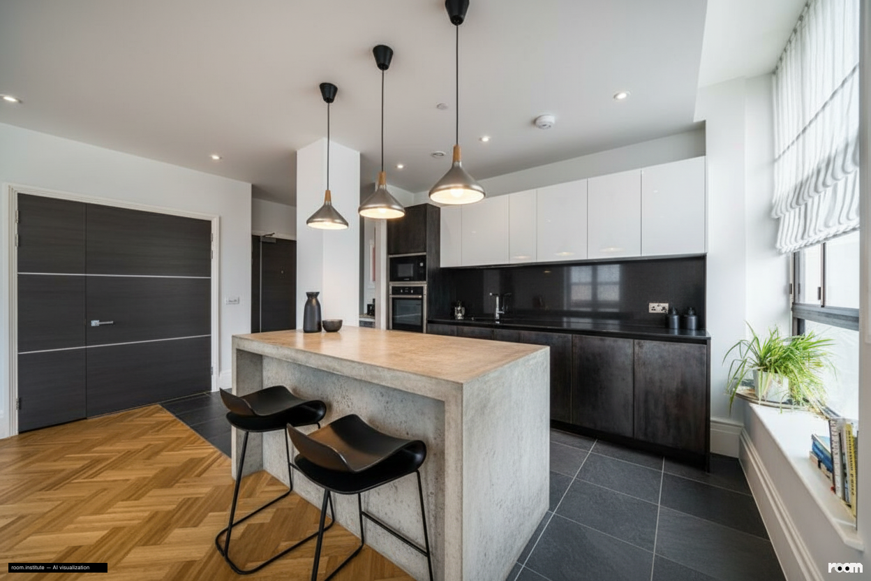 Ivor House, Brixton Kitchen — Stone & Sheen design direction