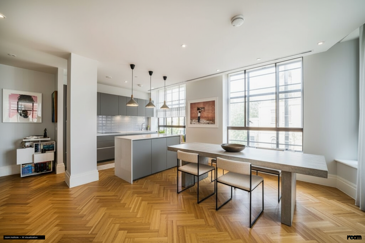 Ivor House, Brixton Dining Room — Stripped Form design direction