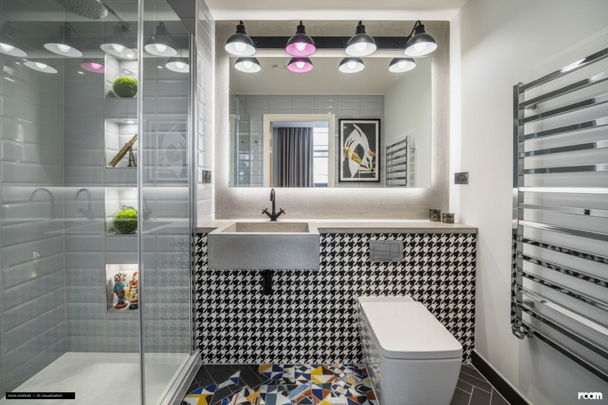 Ivor House, Brixton Bathroom — Patterned Discord design direction