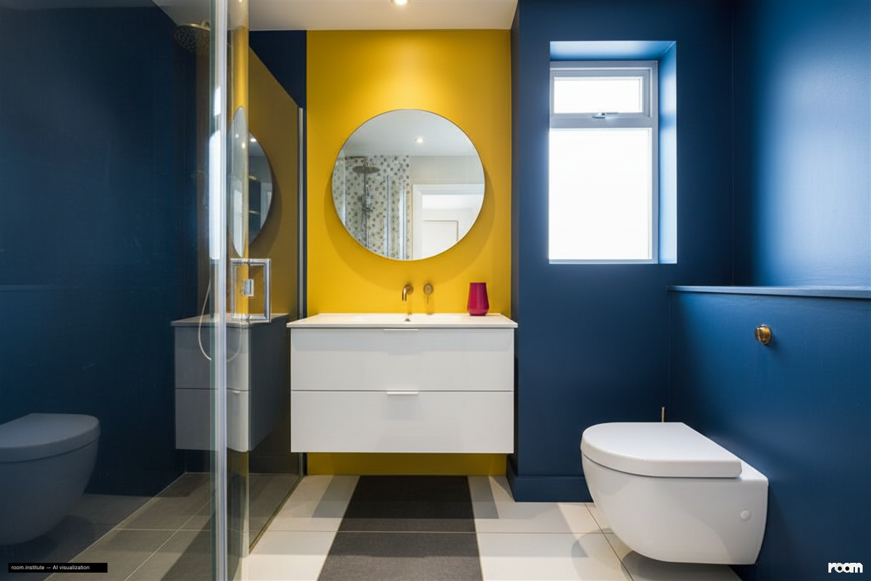 Crescent Lane, Clapham Bathroom — Bold Hue Comparison design direction