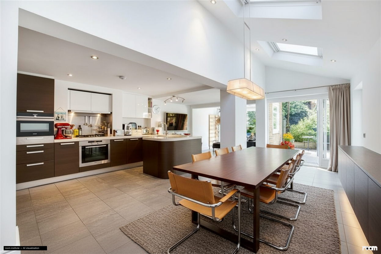 Crescent Lane, Clapham Dining Room — Greyscale Repetition design direction