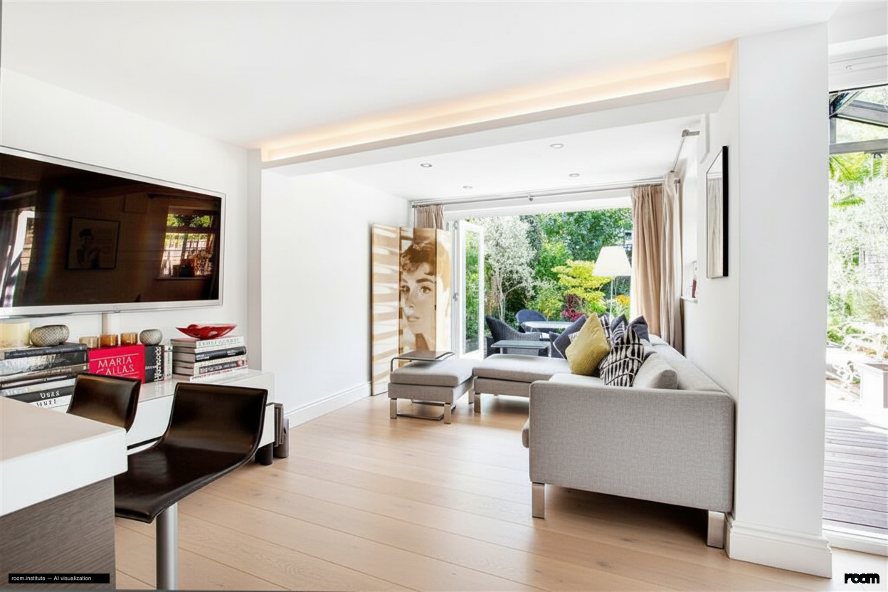 Crescent Lane, Clapham Living Room — Descriptive Void design direction