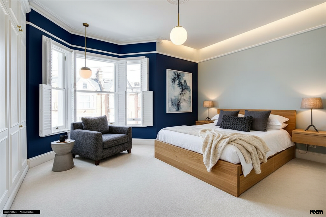 Crescent Lane, Clapham Bedroom — Deepened Expanse design direction