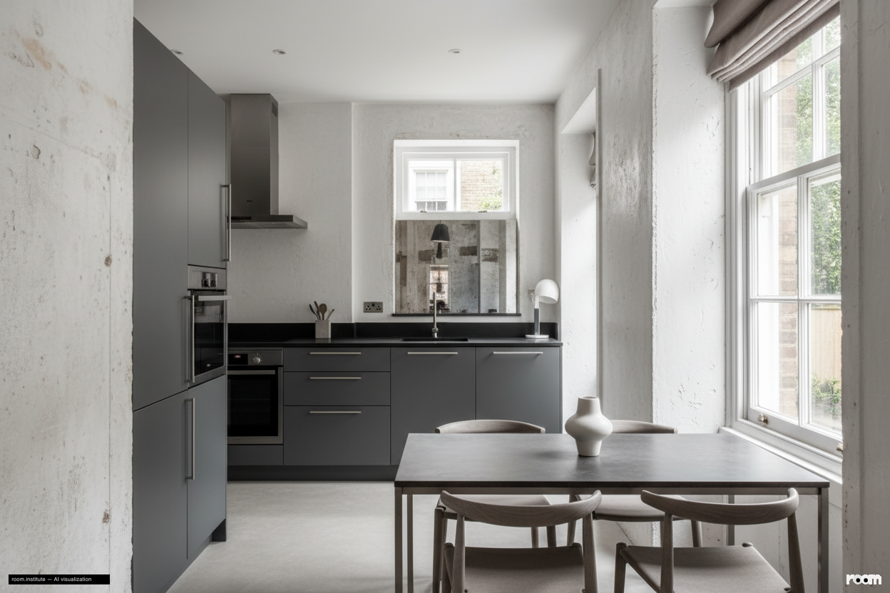 Rutland Gate, Knightsbridge Kitchen — Stripped Logic design direction