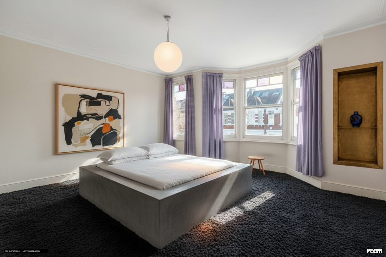 Whellock Road, Bedford Park, Chiswick Bedroom — Concrete Dream design direction