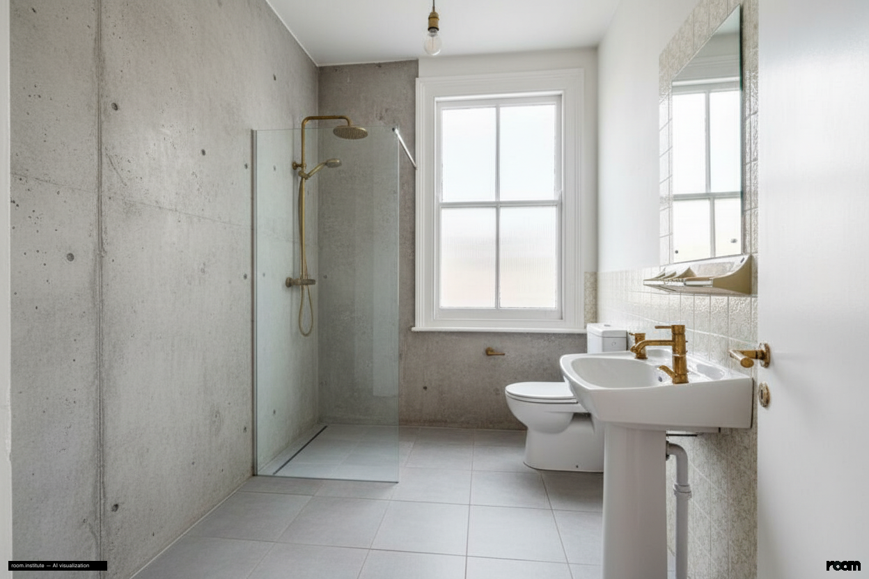Whellock Road, Bedford Park, Chiswick Bathroom — Concrete & Brass design direction