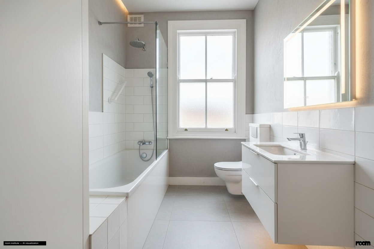 Whellock Road, Bedford Park, Chiswick Bathroom — Tile & Daylight design direction
