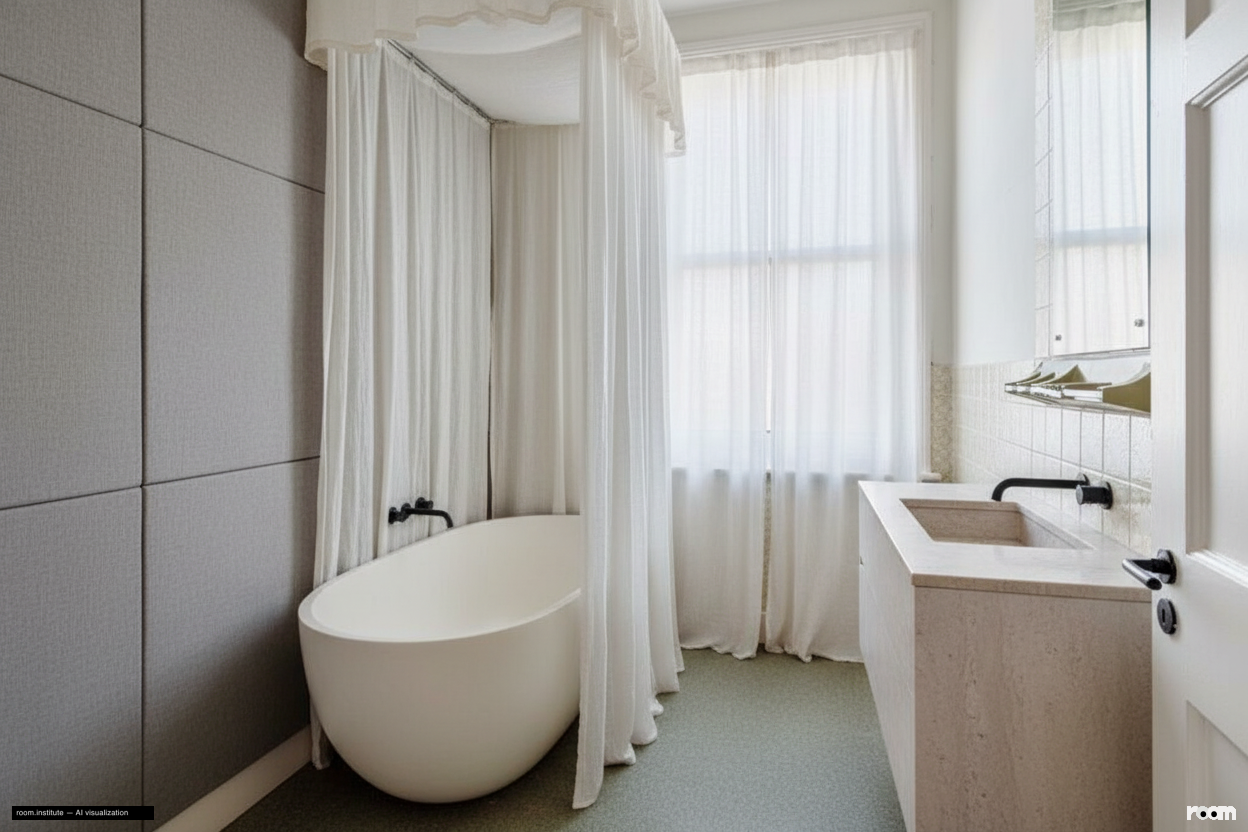 Whellock Road, Bedford Park, Chiswick Bathroom — Veiled Stone design direction