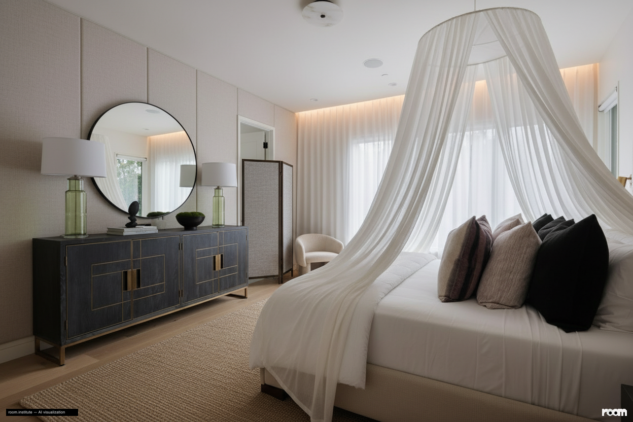 10 5th Ave Bedroom — Draped Layers design direction