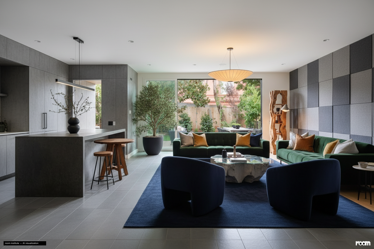 10 5th Ave Living Room — Sensory Paradox design direction