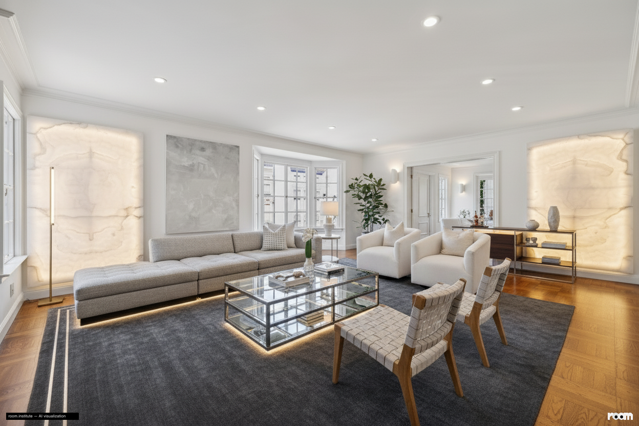 1967 Green St Living Room — Luminosity Revealed design direction