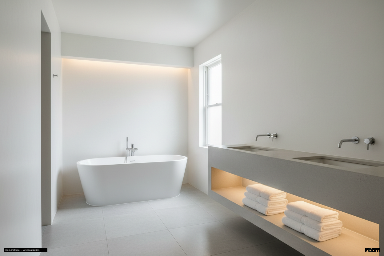 2070 Bush St Bathroom — Negative Space Echo design direction