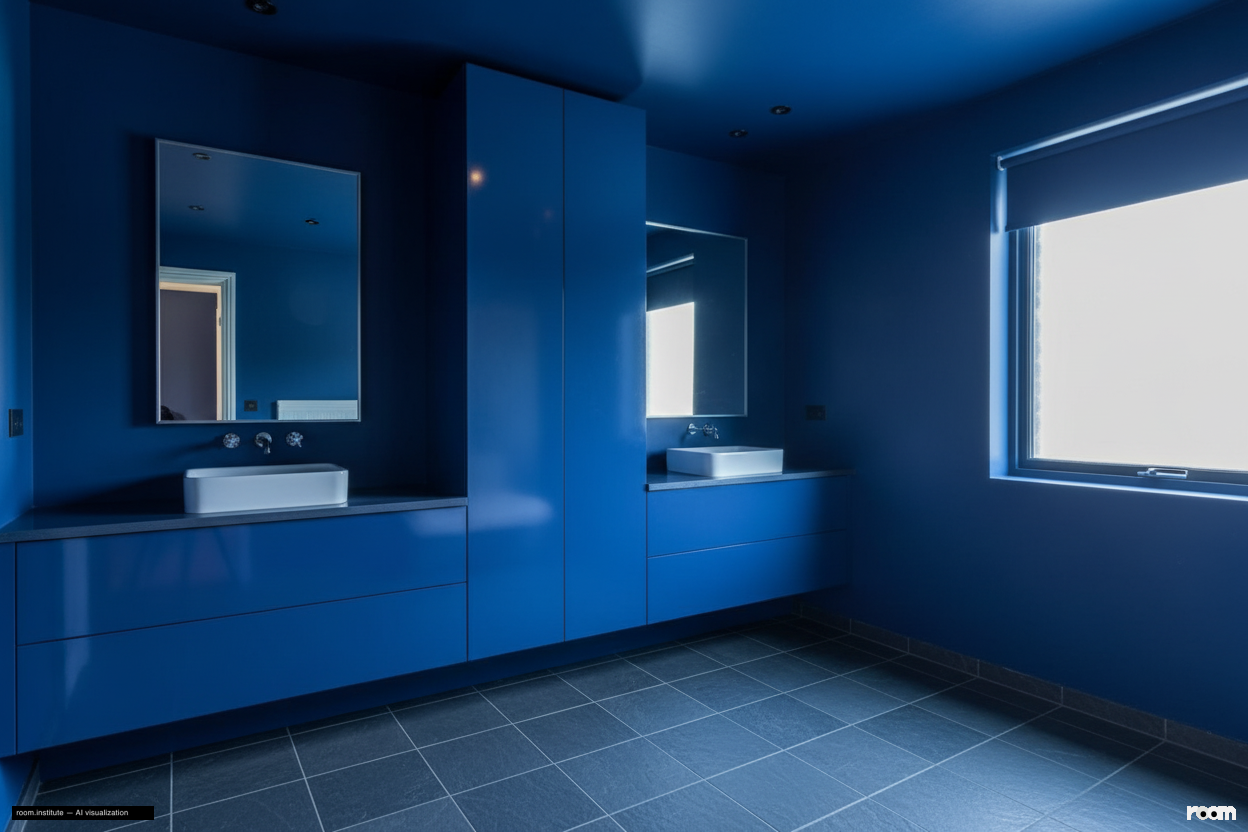 2070 Bush St Bathroom — Deep Indigo Wash design direction