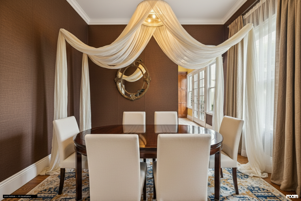 2070 Bush St Dining Room — Draped Delights design direction