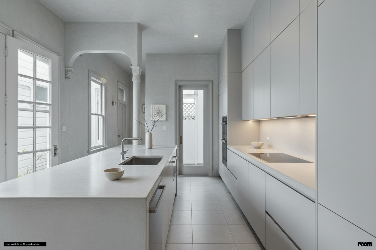 2070 Bush St Kitchen — Deceptive Stillness design direction