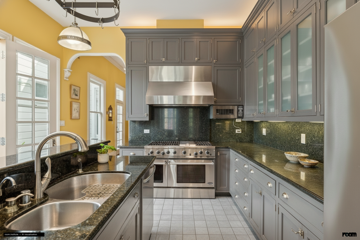 2070 Bush St Kitchen — Reflected Currents design direction