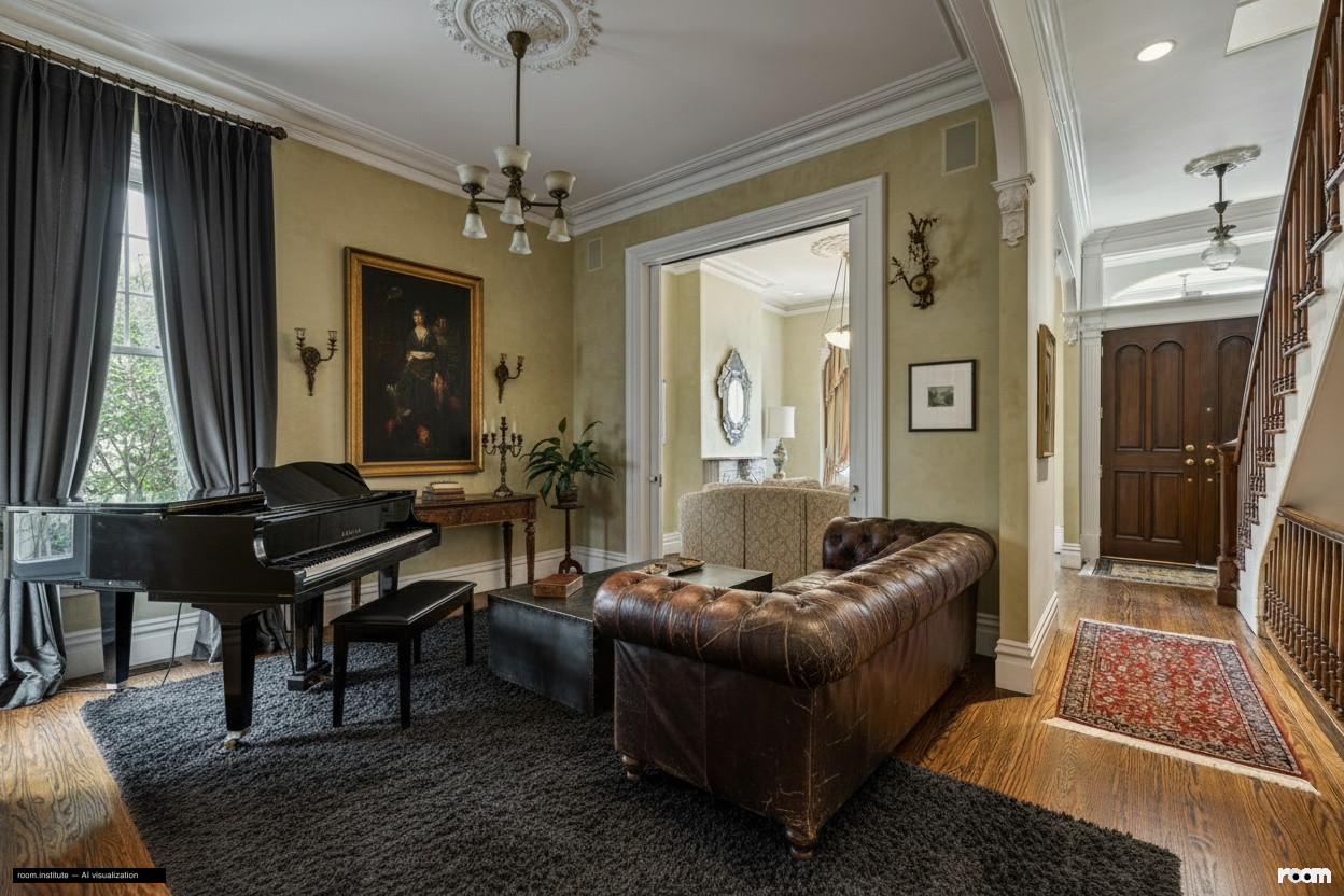 2070 Bush St Living Room — Shadowed Bronze design direction