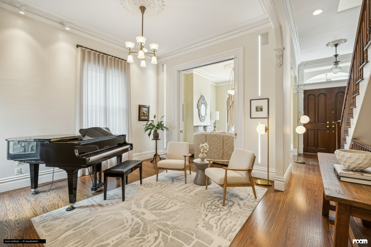 2070 Bush St Living Room — Luminous Cadence design direction